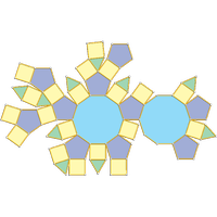 Metabidiminished rhombicosidodeca. (J81)